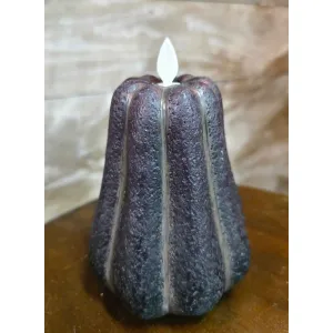 Black Pumpkin Moving Flame LED Candle 3.8x4.7in 2