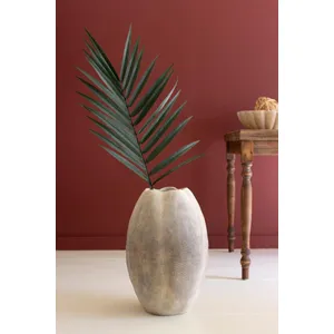 Tall Stone Composite Scalloped Vase 1