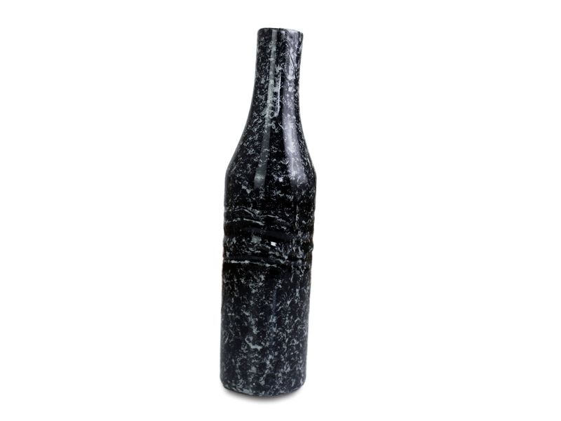 11" Granite Black Ceramic Bottle Vase 1