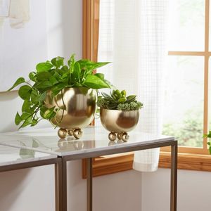 SLATEOAK SET OF 2 GOLD PLANTER 10 (IN) 2
