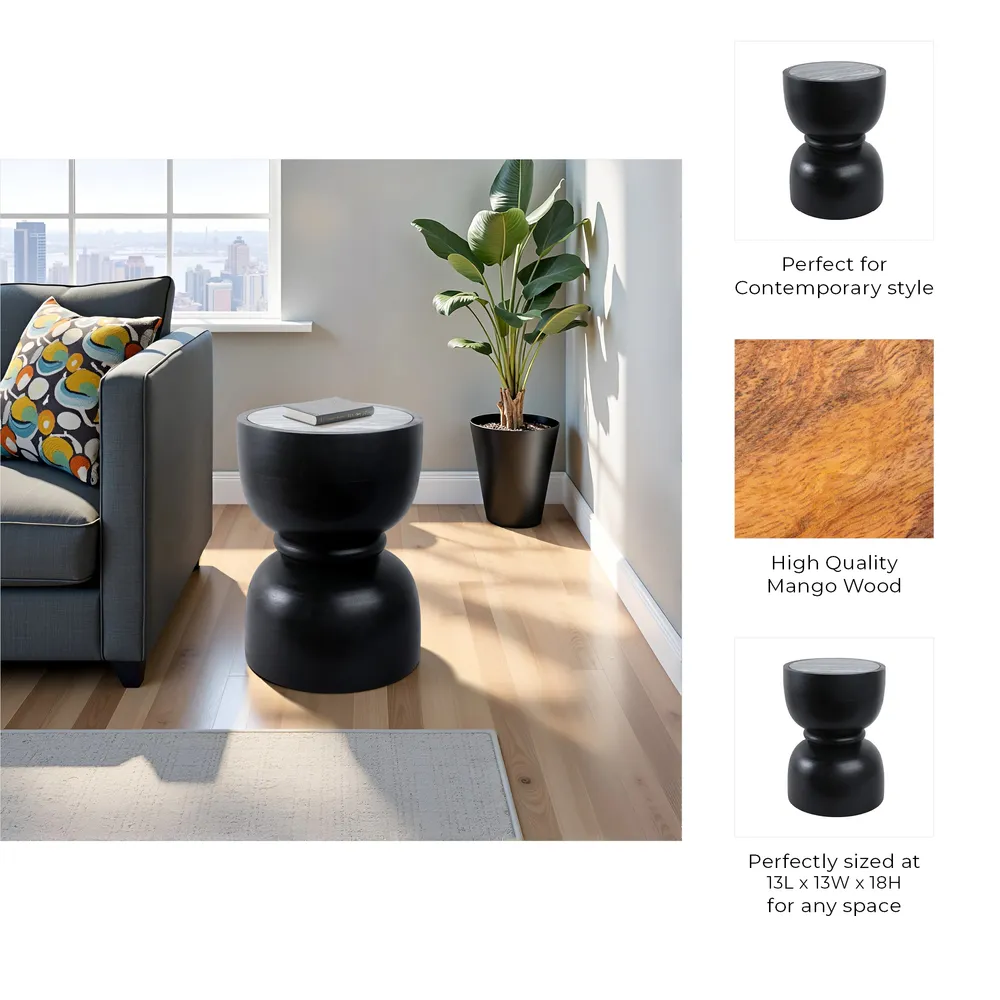 BRYSONBURN BLACK TABLE 18 (IN)
