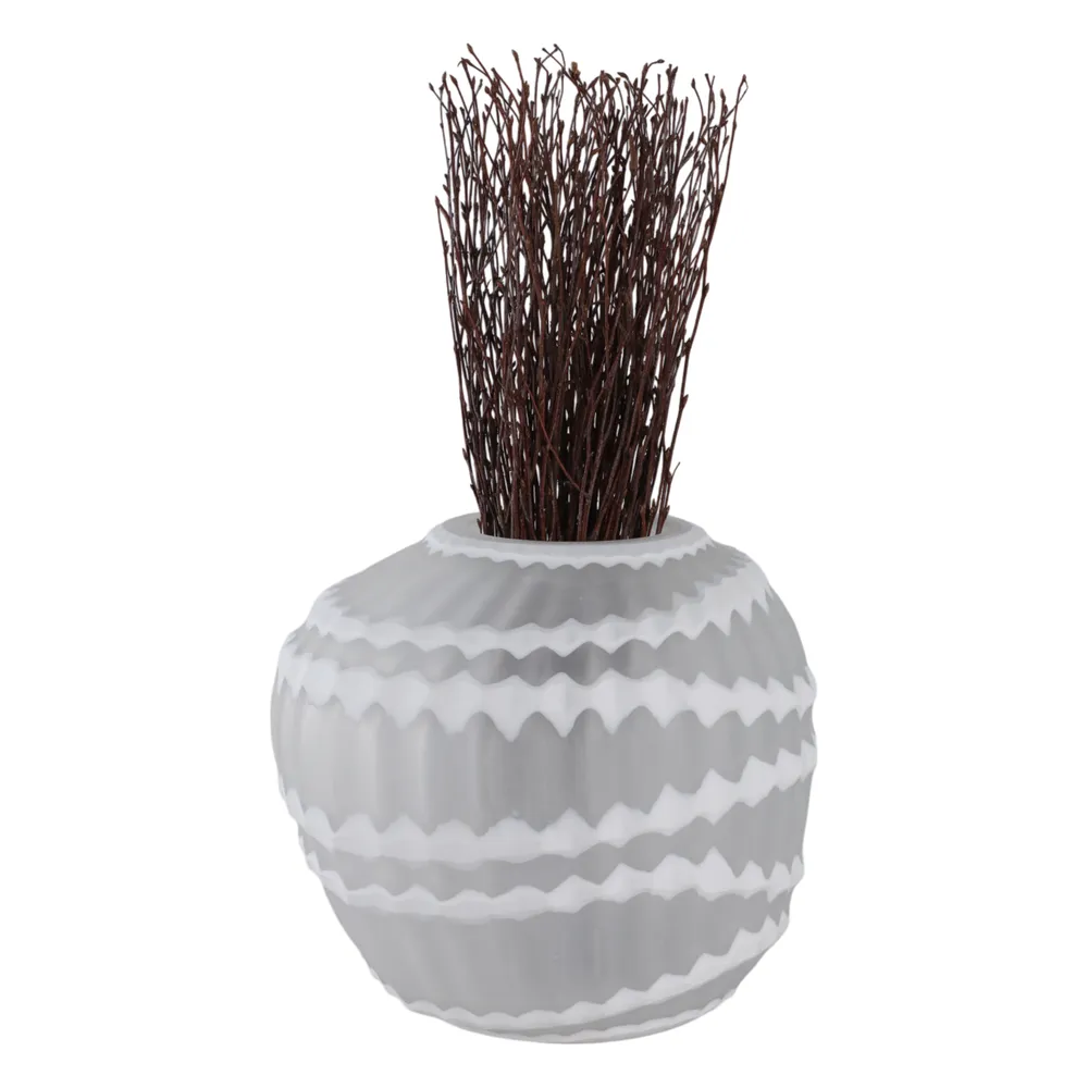 AXELBURN WHITE GLASS VASE 11 (IN)