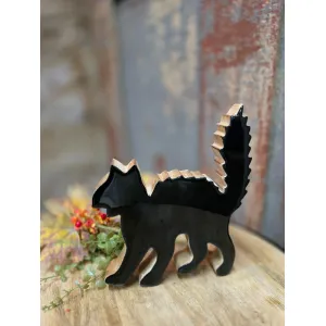 Black Enamel Cat 7.7x6.3in 2