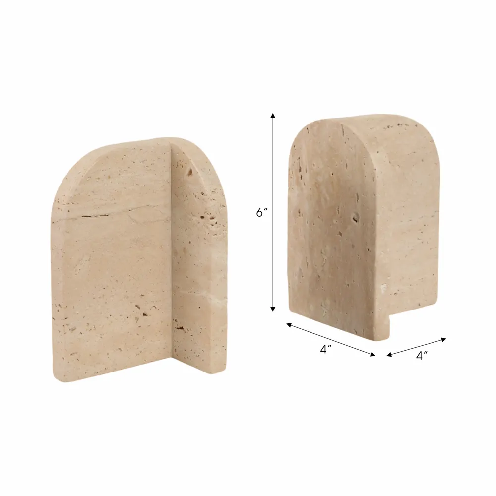 NORMAWORTH SET OF 2 TAN BOOKENDS 6 (IN)