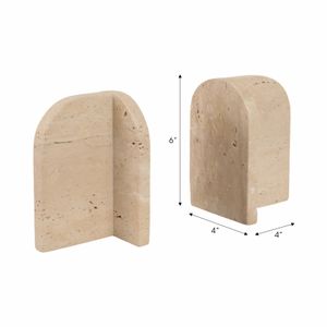 NORMAWORTH SET OF 2 TAN BOOKENDS 6 (IN) 8