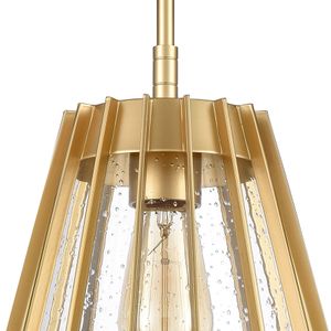 Open Louvers 10'' Wide 1-Light Mini Pendant - Champagne Gold 3