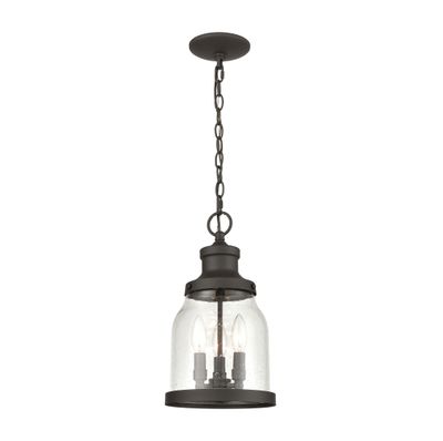 Renford 8″ Wide 3-Light Outdoor Pendant - Architectural Bronze
