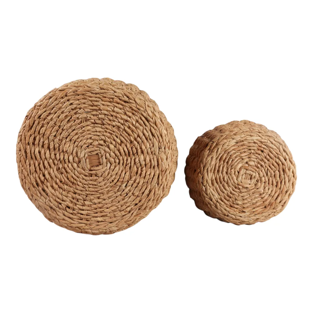 ZANEWELL SET OF 2 TAN OTTOMANS 17 (IN)