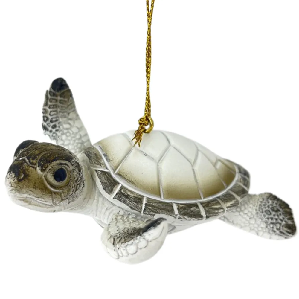 3-1/2" WHITE TURTLE ORNAMENT
