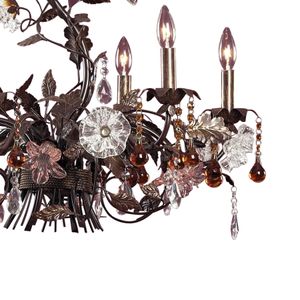 Cristallo Fiore 29'' Wide 6-Light Chandelier - Bronze 4