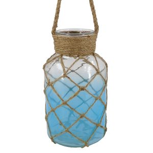 12-1/4" LIGHT BLUE JUG W/ROPE NET 1