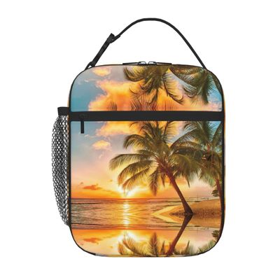DIGITAL PRINT MESH XL BEACH DUFFLE - SUNSET PALM TREES