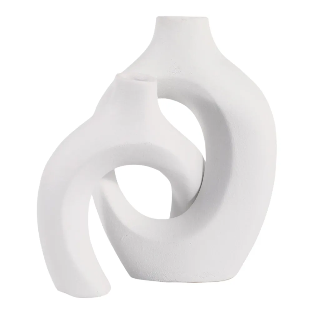 BURGESSVALE SET OF 2 WHITE VASES 13 (IN)