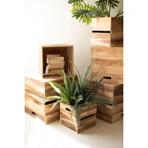 Set of 6 Recycled Pine Display Cubes 2