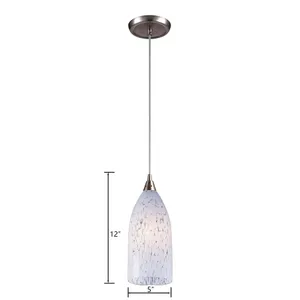 Verona 5'' Wide 1-Light Mini Pendant - Satin Nickel with Snow White Glass 2