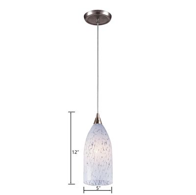 Verona 5″ Wide 1-Light Mini Pendant - Satin Nickel with Snow White Glass