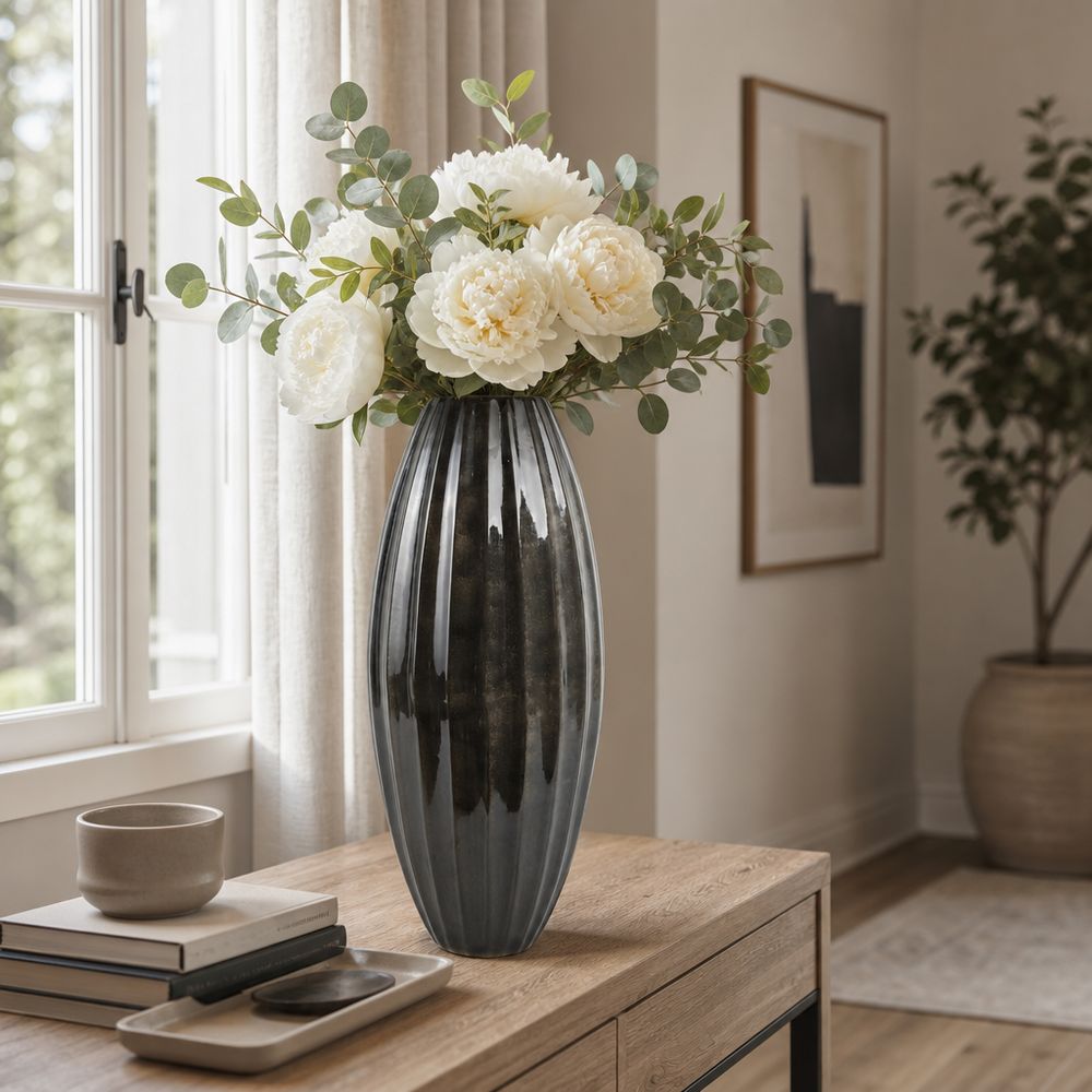 TILTONRIDGE BLACK VASE 25 (IN)