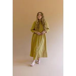 Long-Sleeve Buttondown Dress with Pockets - Pistachio 7
