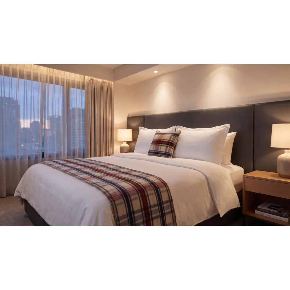 Big Sur Plaid - Bedscarf & Pillow Set - Queen