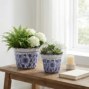 ENOCHFIELD SET OF 2 BLUE PLANTER 9 (IN) 12