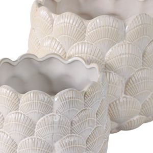 HARKENCREST SET OF 2 WHITE PLANTER 8 (IN) 7