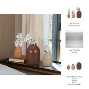 DUFFYHOLM SET OF 3 TAN VASES 12 (IN) 9