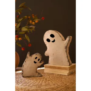 Set of 2 Recycled Iron Halloween Ghosts 1