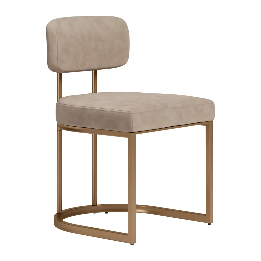 Velar Dining Chair Beige & Bronze