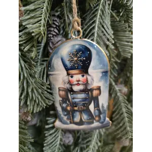 Blue Nutcracker Globe Ornament 3x4.25in 1