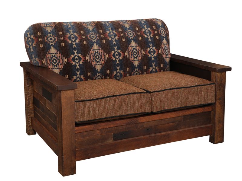 Barnwood  Americana Loveseat - Customer Fabric - Seat:  Fabric TBD; Backrest:  Fabric TBD 2