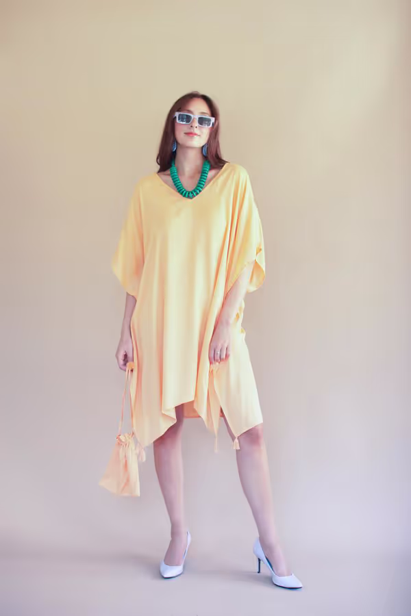 Cumin Kaftan with Matching Bag