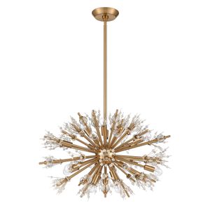 Starburst 26'' Wide 19-Light Chandelier - Satin Brass 2
