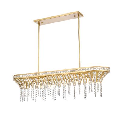 Fantania 36″ Wide 4-Light Linear Chandelier - Champagne Gold
