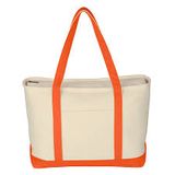 24 OZ. HEAVY NATURAL CANVAS BOAT BAG - CORAL 1