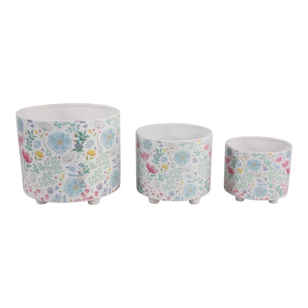 CALTONCROSS SET OF 3 BLUE PLANTER 11 (IN)