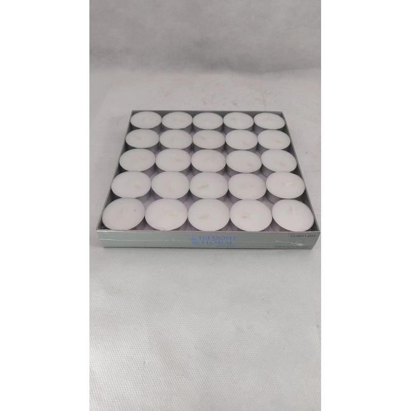 Unscented Metal Cup White Tealights, 50ct.