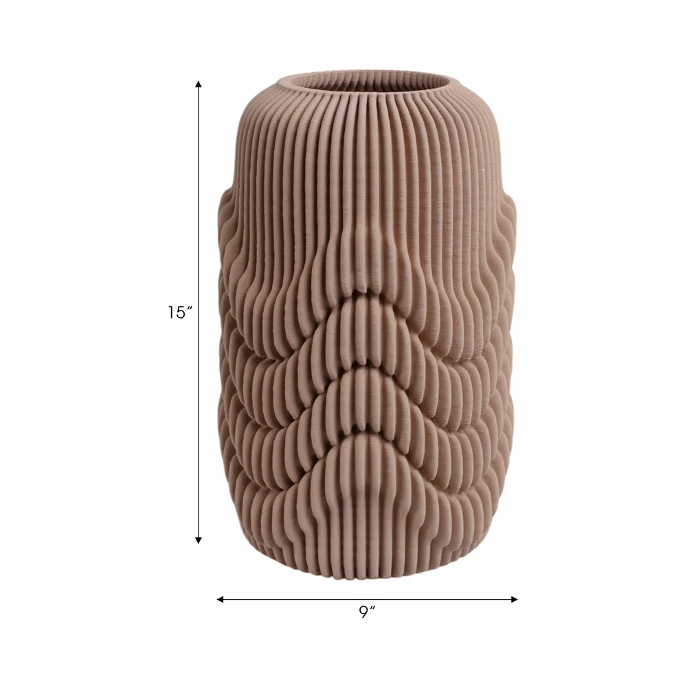 ARLENPORT TAN VASE 15 (IN)