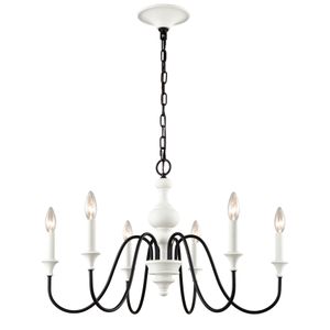 Val de Loire 28'' Wide 6-Light Chandelier - White 1