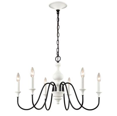 Val de Loire 28″ Wide 6-Light Chandelier - White