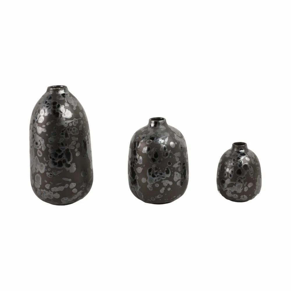 TESSGATE SET OF 3 BLACK VASES 10 (IN)