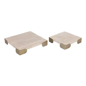 JANEVIEW SET OF 2 IVORY TRAY 2 (IN) 4