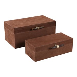 DORSETRUN SET OF 2 BROWN BOXES 7 (IN) 1