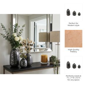 TESSGATE SET OF 3 BLACK VASES 10 (IN) 10