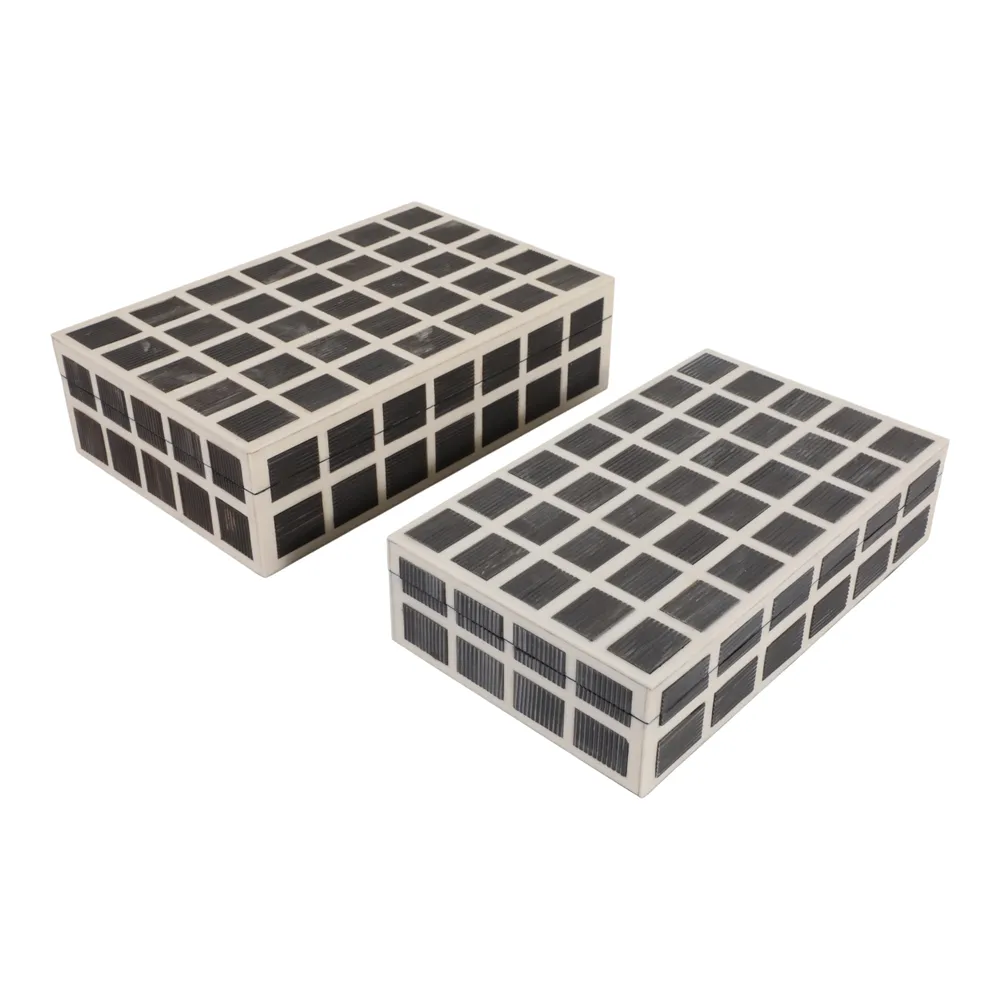 GREERCREST SET OF 2 BROWN BOXES 3 (IN)