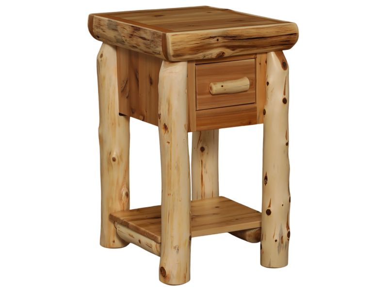 Cedar Mini One Drawer Nightstand - Coffee 1