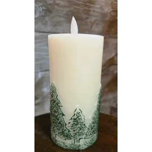 Holdiay Green Tree Moving Flame Candle 3x6in 2