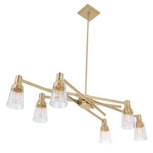 Carnival 49.5'' Wide 6-Light Chandelier - Satin Brass 1