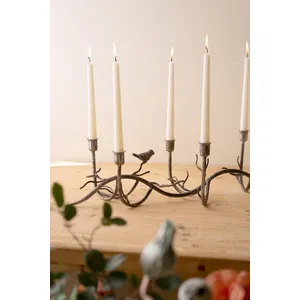 Rustic Metal Candelabra with Birds 3
