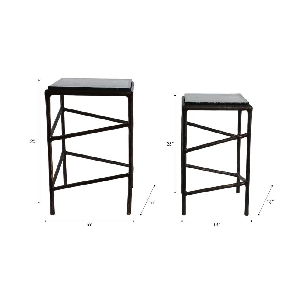 HADWICKBEACH SET OF 2 GOLD TABLE 25 (IN)