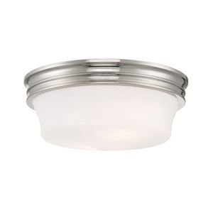 Galen 14'' Wide 3-Light Flush Mount - Polished Nickel 1